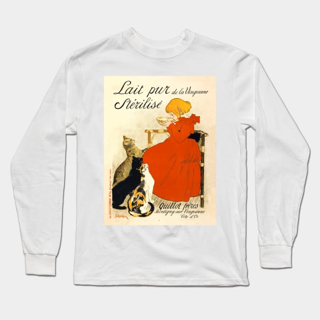 Lait pur de la Vingeanne stérilisé Vintage Poster 1894 Long Sleeve T-Shirt by vintagetreasure